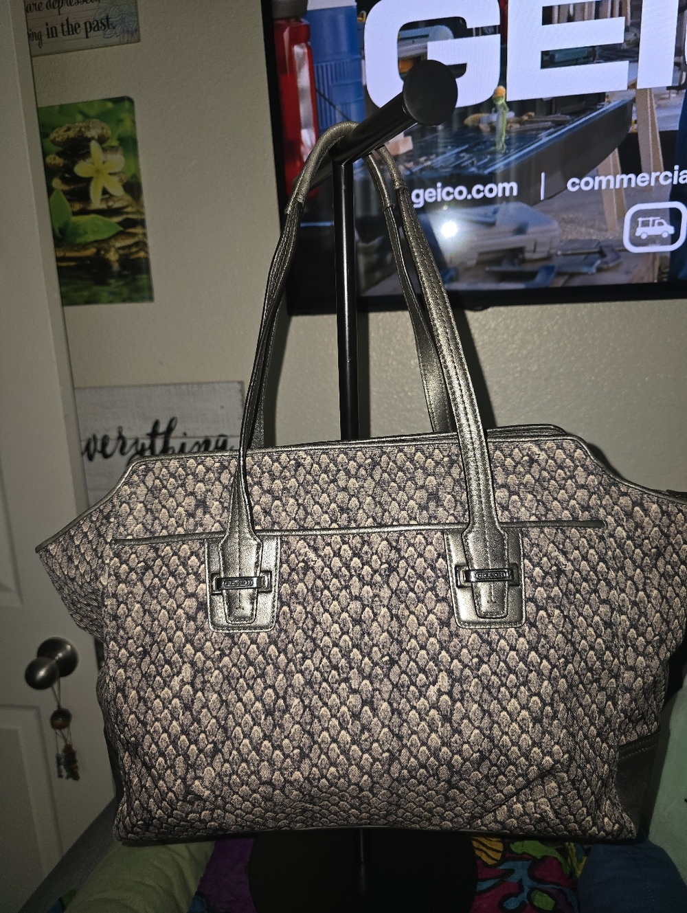 Coach Taylor Snake Print Alexis Carryall With Pouch - Picture 4 of 15